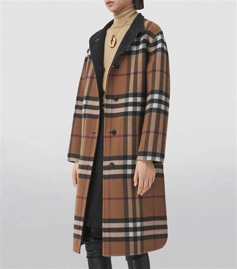 burberry wool dressage coat|burberry reversible check wool coat.